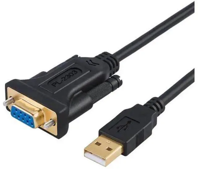 Main image of 3.3FT Black USB to DB9 Female RS232 Serial Converter Cable with PL2303 Chip for CNC Cash Register Scanner Modem Digital Camera