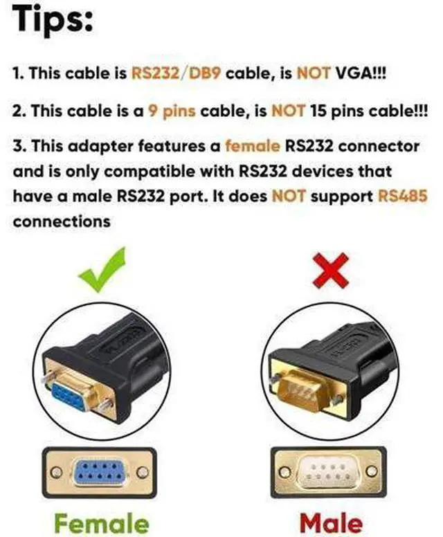Alt view image 2 of 7 - 3.3FT Black USB to DB9 Female RS232 Serial Converter Cable with PL2303 Chip for CNC Cash Register Scanner Modem Digital Camera