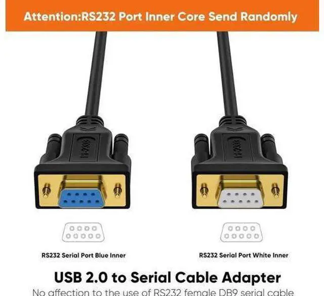 Alt view image 6 of 7 - 3.3FT Black USB to DB9 Female RS232 Serial Converter Cable with PL2303 Chip for CNC Cash Register Scanner Modem Digital Camera