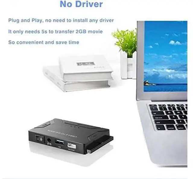 Alt view image 3 of 7 - USB 3.0 to SATA IDE Hard Drive Adapter Converter with Power Switch, Supports 2.5" 3.5" SATA HDD SSD & IDE Hard Disks, Max 4TB Storage Capacity