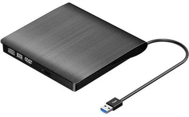 Alt view image 2 of 7 - Black Slim External CD DVD Drive USB3.0 Portable CD DVD +/- RW Rewriter Burner Compatible with Windows Linux Mac Laptop Desktop PC
