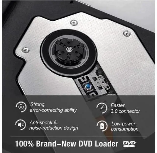 Alt view image 3 of 7 - Black Slim External CD DVD Drive USB3.0 Portable CD DVD +/- RW Rewriter Burner Compatible with Windows Linux Mac Laptop Desktop PC