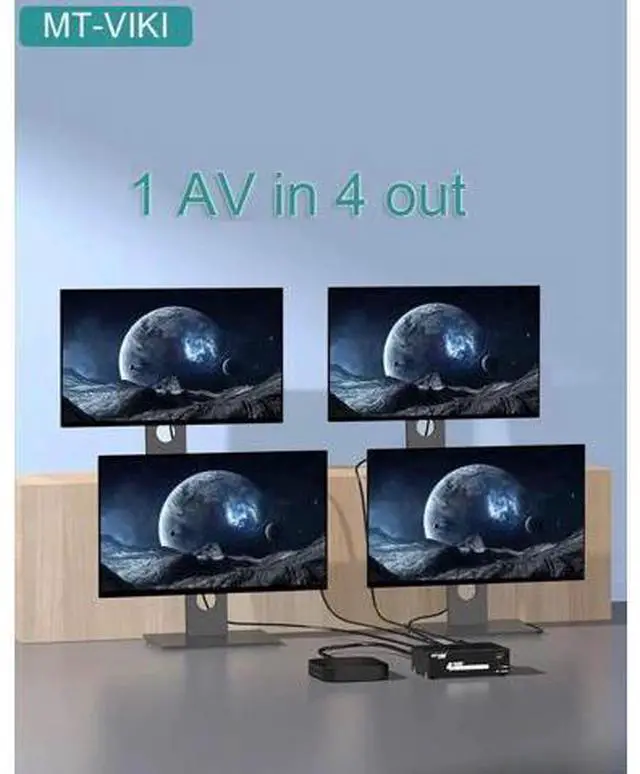 Alt view image 4 of 6 - MT-VIKI 1 in 4 Out 3 RCA Composite Splitter AV Video Audio Distribution Splitter for DVD VCR Camera STB