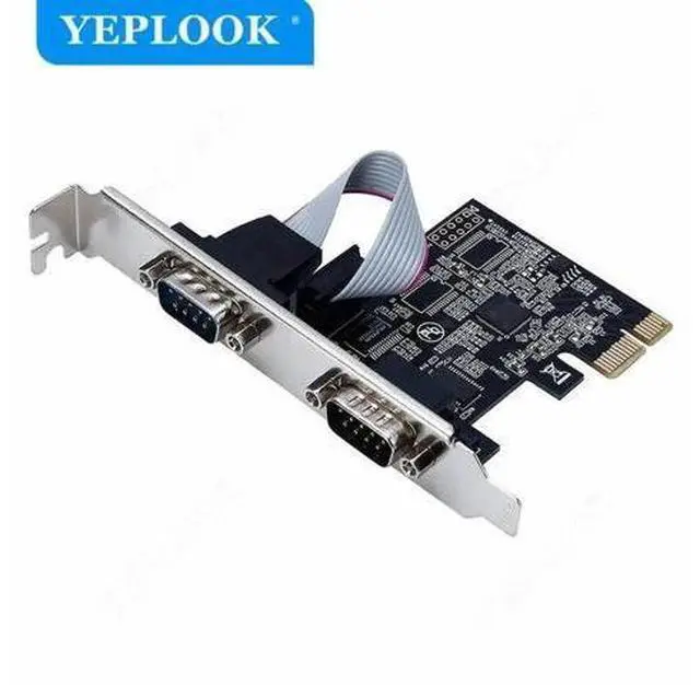 Alt view image 4 of 5 - PCI-E 1X to 2-Port RS232 DB9 Male Serial Expansion Card AX99100 Chip Supports RS232/RS485/RS422 with 12CM Bracket