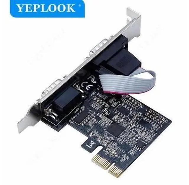 Alt view image 5 of 5 - PCI-E 1X to 2-Port RS232 DB9 Male Serial Expansion Card AX99100 Chip Supports RS232/RS485/RS422 with 12CM Bracket