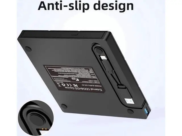 Alt view image 3 of 7 - 7 in 1 External CD DVD Drive, USB 3.0 Type-C CD DVD +/- RW Burner Plug and Play Optical Drive for Laptop PC Windows 11/10 Mac OS
