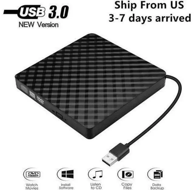 Main image of Portable External DVD Drive USB 3.0 Slim CD DVD RW ROM Optical Drive for Laptop Desktop PC