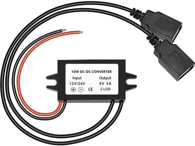Main image of 8-35V to 5V Step Down Buck Converter Module, 12V/24V to 5V 3A 15W USB Output DC-DC Power Charger Module