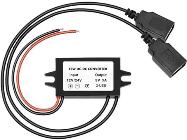 Alt view image 4 of 6 - 8-35V to 5V Step Down Buck Converter Module, 12V/24V to 5V 3A 15W USB Output DC-DC Power Charger Module