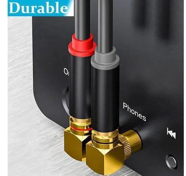 Alt view image 4 of 7 - 8 Pack 90 Degree Right Angle RCA Male to Female Elbow Adapters, 4 Red + 4 Black RCA Audio Connector Plugs