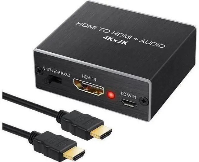 Main image of HDMI Audio Extractor Converter with 1M HDMI 1.4 Cable, HDMI to SPDIF Toslink + 3.5mm Stereo Audio Splitter, Supports 4K 3D