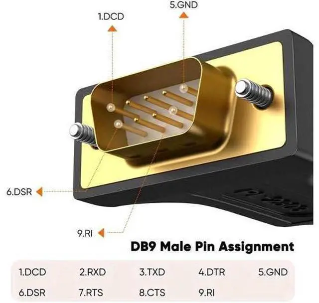 Alt view image 3 of 7 - 10FT 3M Black USB to RS232 DB9 Serial Converter Cable with PL2303 Chip for CNC Cash Register Scanner Modem Digital Camera