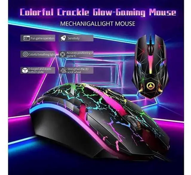 Alt view image 5 of 7 - USB Wired Luminous Gaming Mouse, Ergonomic Colorful RGB Optical Mouse 1200DPI for PC Laptop Gaming Office, Star Light Effect