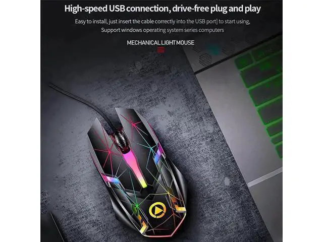 Alt view image 6 of 7 - USB Wired Luminous Gaming Mouse, Ergonomic Colorful RGB Optical Mouse 1200DPI for PC Laptop Gaming Office, Star Light Effect