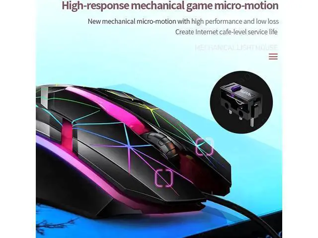 Alt view image 7 of 7 - USB Wired Luminous Gaming Mouse, Ergonomic Colorful RGB Optical Mouse 1200DPI for PC Laptop Gaming Office, Star Light Effect