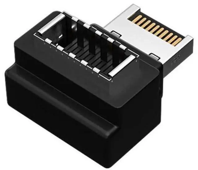 Alt view image 6 of 7 - 3 Pcs Angled USB 3.1 Type-E to USB-A & USB-C Adapter, Front Panel Motherboard Header Extension Cable