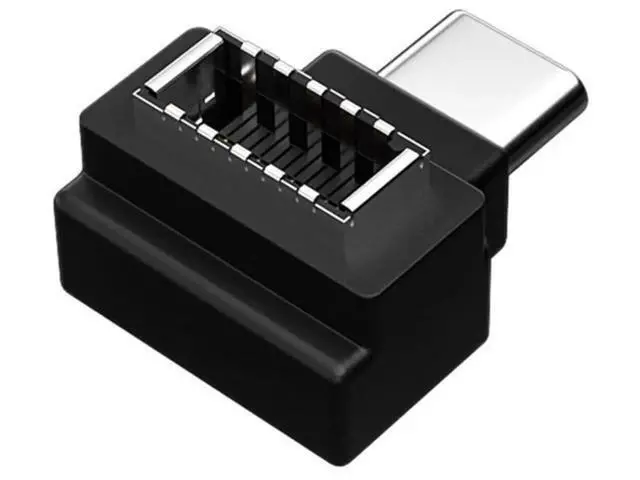 Alt view image 7 of 7 - 3 Pcs Angled USB 3.1 Type-E to USB-A & USB-C Adapter, Front Panel Motherboard Header Extension Cable