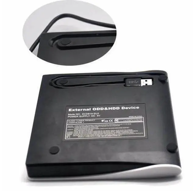 Alt view image 5 of 6 - White Slim External CD DVD Drive USB3.0 DVD-RW Burner Rewriter Compatible with Windows 7/8/10 Mac Laptop Notebook Desktop PC