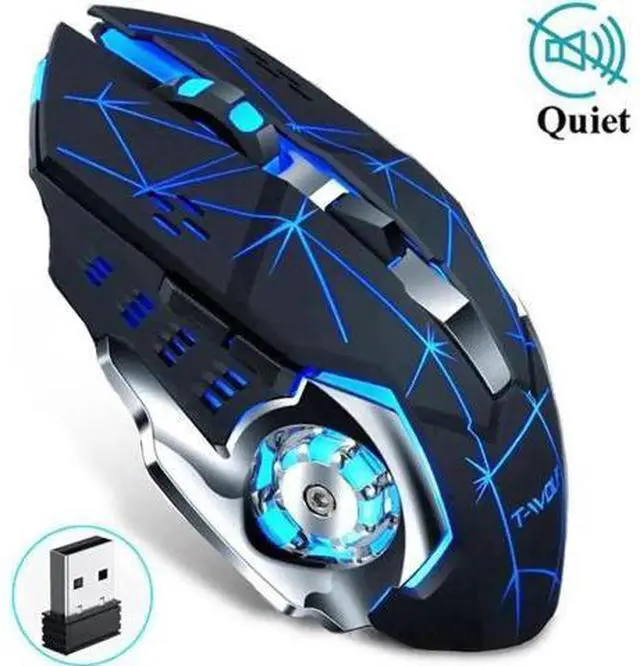 Main image of 2.4G Wireless Rechargeable Silent Gaming Mouse, 2400 DPI Adjustable 7 Color Breathing Backlit Mouse for PC Laptop Gamer