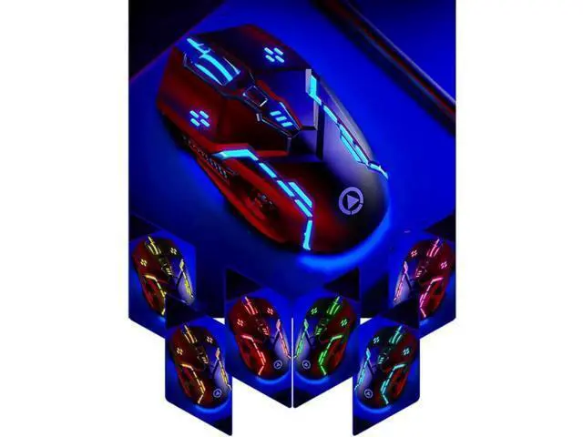Alt view image 5 of 7 - 6-Key Silent Wired USB Gaming Mouse, Adjustable 3200DPI Optical Mouse with 7-Color LED Backlight Ergonomic for PC Laptop Game & Office