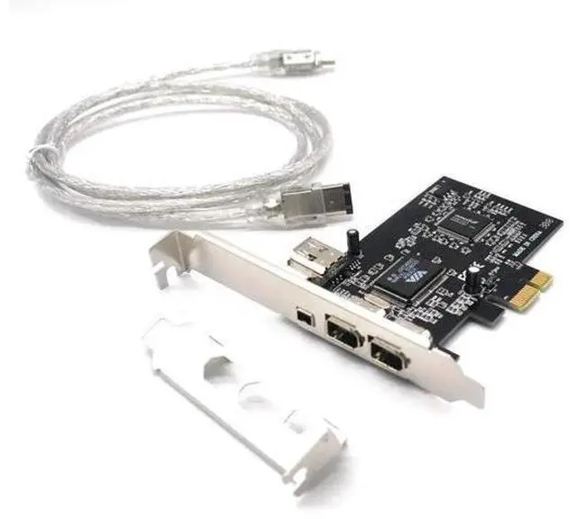 Main image of 3-Port PCIe 1394A FireWire Expansion Card, PCIe X1 IEEE1394 Controller Adapter (2×6Pin +1×4Pin) with Low Profile Bracket for Desktop DV Camcorders