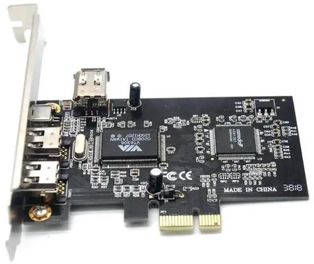 Alt view image 2 of 4 - 3-Port PCIe 1394A FireWire Expansion Card, PCIe X1 IEEE1394 Controller Adapter (2×6Pin +1×4Pin) with Low Profile Bracket for Desktop DV Camcorders