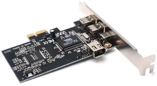 Alt view image 3 of 4 - 3-Port PCIe 1394A FireWire Expansion Card, PCIe X1 IEEE1394 Controller Adapter (2×6Pin +1×4Pin) with Low Profile Bracket for Desktop DV Camcorders
