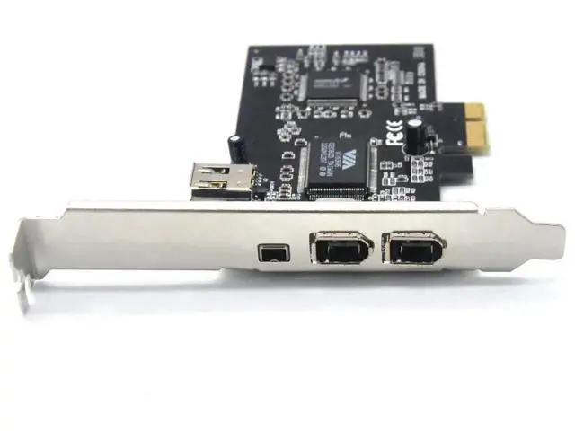 Alt view image 4 of 4 - 3-Port PCIe 1394A FireWire Expansion Card, PCIe X1 IEEE1394 Controller Adapter (2×6Pin +1×4Pin) with Low Profile Bracket for Desktop DV Camcorders