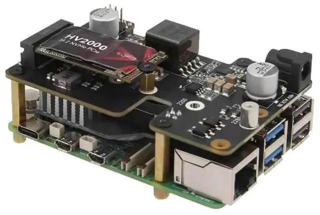 Alt view image 2 of 4 - X1002 PCIe M.2 NVMe SSD PoE Expansion Board for Raspberry Pi 5