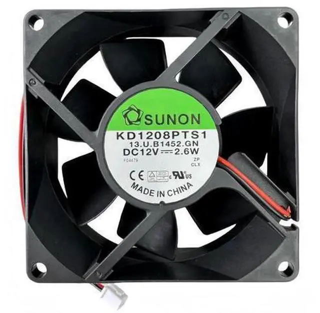 Main image of KD1208PTS1 DC Cooling Fan 8025 8CM 12V 2.6W 2-Wire Chassis & Power Supply Fan
