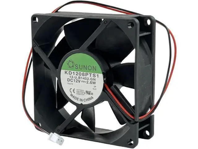 Alt view image 6 of 7 - KD1208PTS1 DC Cooling Fan 8025 8CM 12V 2.6W 2-Wire Chassis & Power Supply Fan