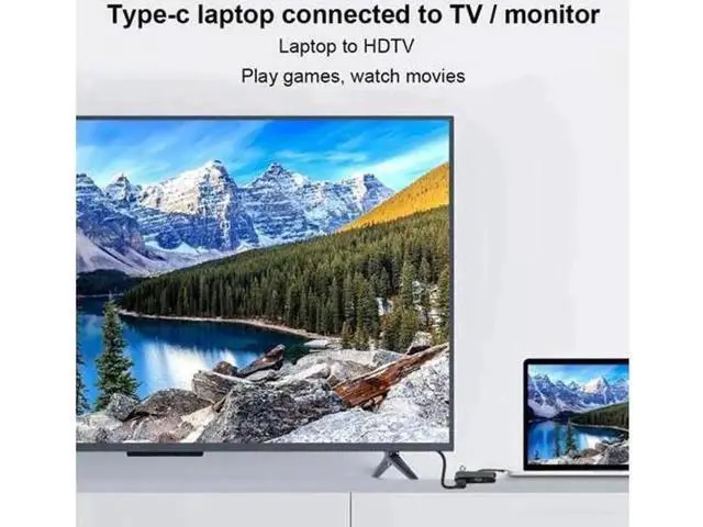 Alt view image 4 of 7 - USB-C Multiport Docking Station, 4K HDMI & VGA Output Hub with USB3.0, USB-C, 3.5mm Audio Jack, Compatible with Type-C Laptops & Smartphones