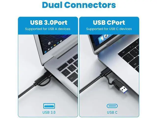 Alt view image 4 of 7 - USB 3.1 Gen 2 10Gbps M.2 SSD Enclosure, Type-C External SSD Adapter Supports NVMe PCIe M-Key/B+M & SATA B+M M.2 Drives, Fits 2230/2242/2260/2280 SSD