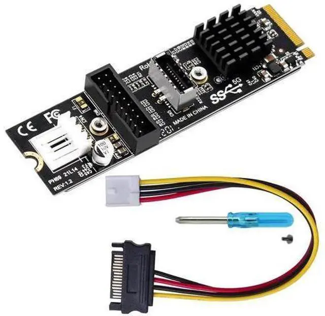 Main image of M.2 M-Key to Type-E USB 3.1 Adapter Card, 5Gbps for Motherboard Front Panel