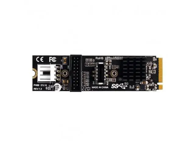 Alt view image 3 of 7 - M.2 M-Key to Type-E USB 3.1 Adapter Card, 5Gbps for Motherboard Front Panel