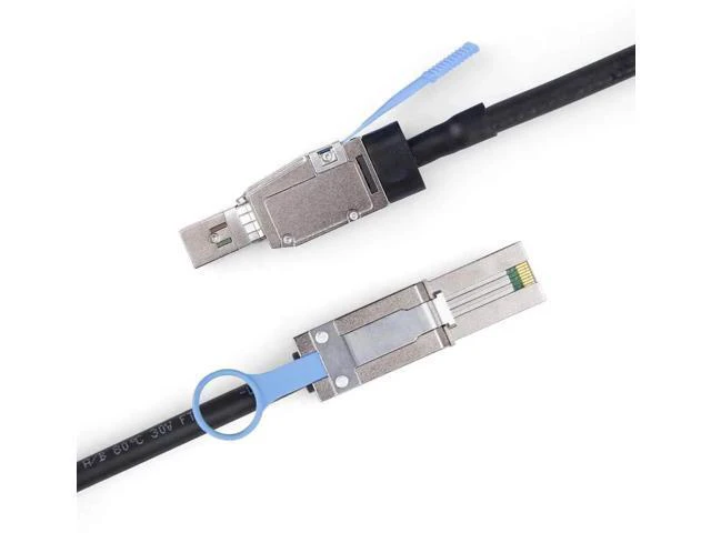 Alt view image 4 of 6 - 1.5m/4.9ft 100-Ohm External Hybrid Mini SAS Cable, SFF-8644 Mini SAS HD to SFF-8088 Standard Mini SAS, SAS2.0 6Gbps Server RAID HBA Storage Interconnect Cable