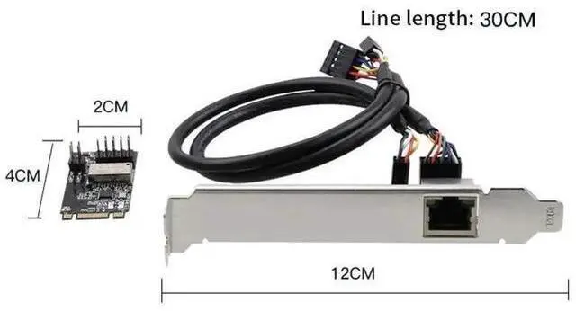 Alt view image 2 of 4 - M.2 B/M Key to RJ45 Gigabit Ethernet Adapter Card, 10/100/1000Mbps PCIe Network Card with Realtek RTL8111H Chip for Laptops