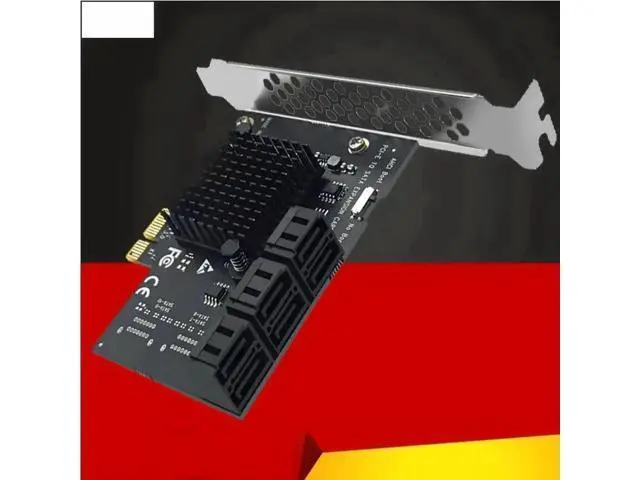 Alt view image 2 of 3 - 6 Ports PCIe X1 to SATA 3.0 6Gbps Controller Card, PCI Express SATA Expansion Add On Card for Chia Mining Rig HDD SSD Storage