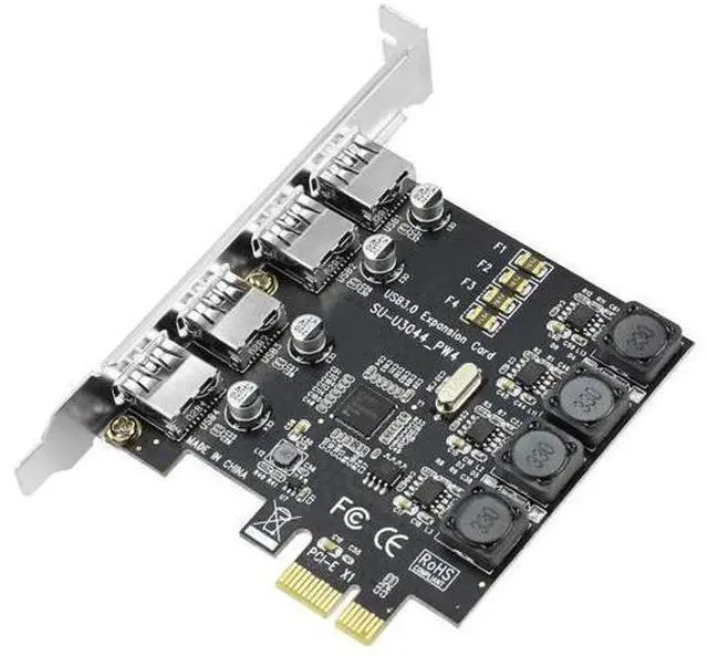 Alt view image 3 of 7 - 4-Port PCI-E USB 3.0 Expansion Card, 5Gbps PCI Express USB 3.0 Controller Adapter Compatible with PCIe X1/X4/X8/X16 Slots for Windows 7/8/10