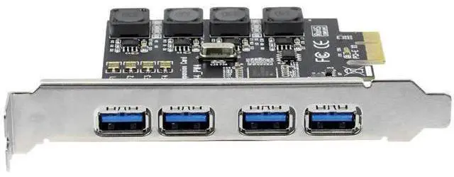 Alt view image 7 of 7 - 4-Port PCI-E USB 3.0 Expansion Card, 5Gbps PCI Express USB 3.0 Controller Adapter Compatible with PCIe X1/X4/X8/X16 Slots for Windows 7/8/10