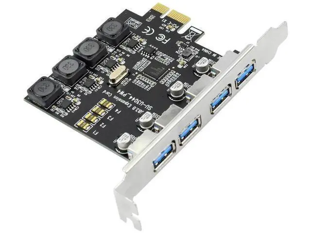 Alt view image 4 of 7 - 4-Port PCI-E USB 3.0 Expansion Card, 5Gbps PCI Express USB 3.0 Controller Adapter Compatible with PCIe X1/X4/X8/X16 Slots for Windows 7/8/10