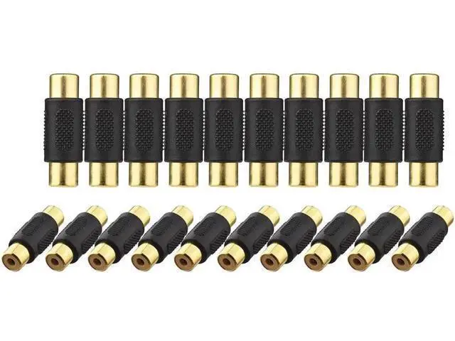 Alt view image 5 of 6 - 20 Pack Gold Plated RCA Female to Female Audio Video Coupler