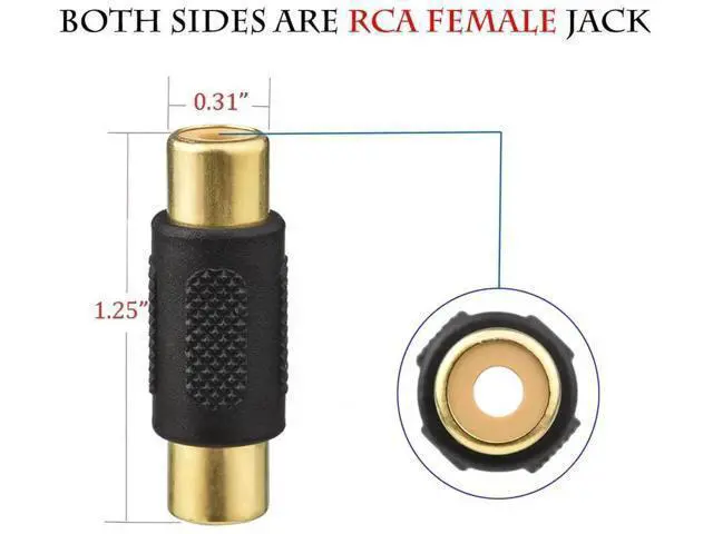 Alt view image 4 of 6 - 20 Pack Gold Plated RCA Female to Female Audio Video Coupler