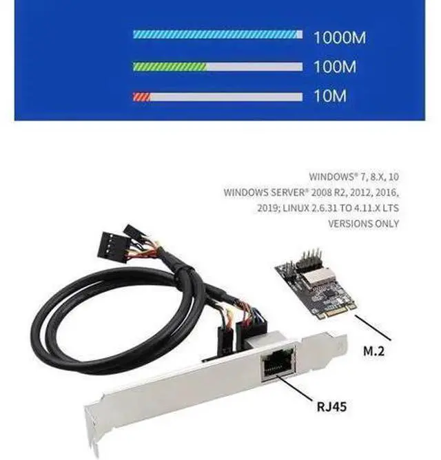 Alt view image 4 of 4 - M.2 B/M Key to RJ45 Gigabit Ethernet Adapter Card, 10/100/1000Mbps PCIe Network Card with Realtek RTL8111H Chip for Laptops