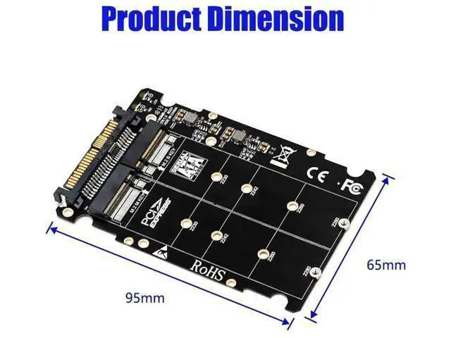 Alt view image 4 of 7 - M.2 M/B Key NGFF to U.2 SFF-8639 Adapter, PCIe NVMe M.2 SSD Converter for Desktop PC