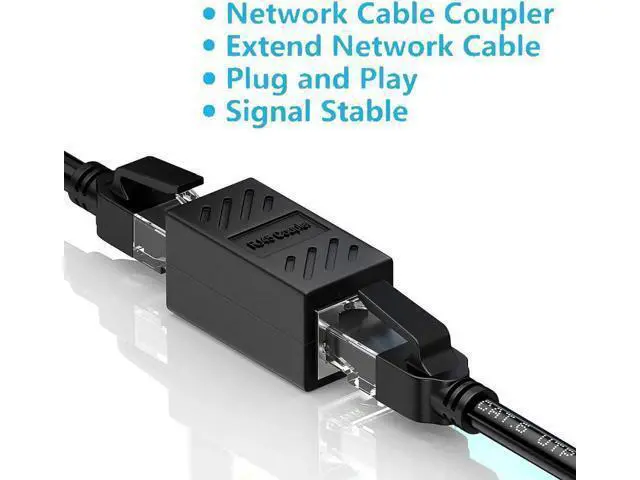 Alt view image 3 of 7 - 10 Pack Black Shielded RJ45 In-Line Coupler, Female to Female Ethernet Cable Extender, Cat8/Cat7/Cat6/Cat5e/Cat5 Universal LAN Connector Adapter