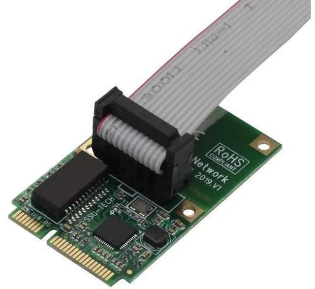Alt view image 4 of 7 - Mini PCI-E Gigabit Ethernet Card, 10/100/1000 Mbps RJ45 LAN Adapter Support XP Win7 Win10