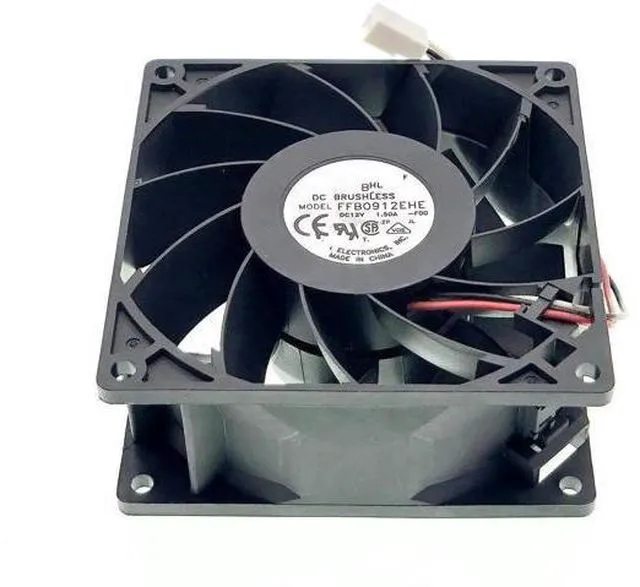 Alt view image 2 of 7 - FFB0912EHE High Speed DC Cooling Fan 9238 92×92×38mm 12V 1.50A 16.2W 3Pin Server Chassis Fan