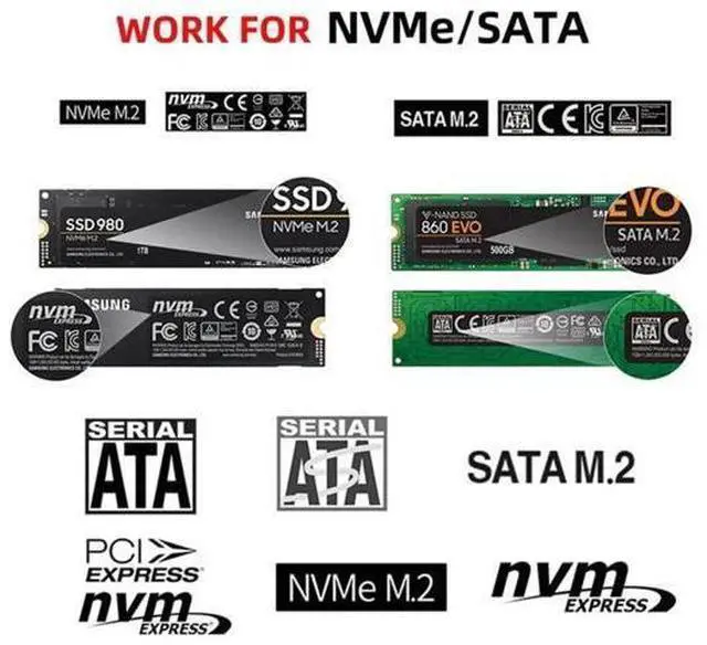 Alt view image 7 of 7 - USB 3.2 Gen 2x2 20Gbps M.2 SSD Enclosure with RTL9220 Chip, Type-C External SSD Reader Supports NVMe & SATA M.2 Drives 2230/2242/2280