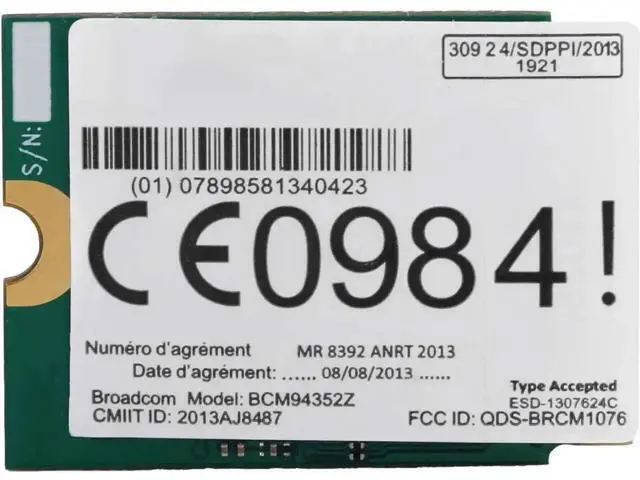 Alt view image 5 of 7 - BCM94352Z NGFF M.2 Dual Band WiFi Card, 802.11ac Wireless Adapter with Bluetooth 4.0, Antenna Cables & Baffle Kit
